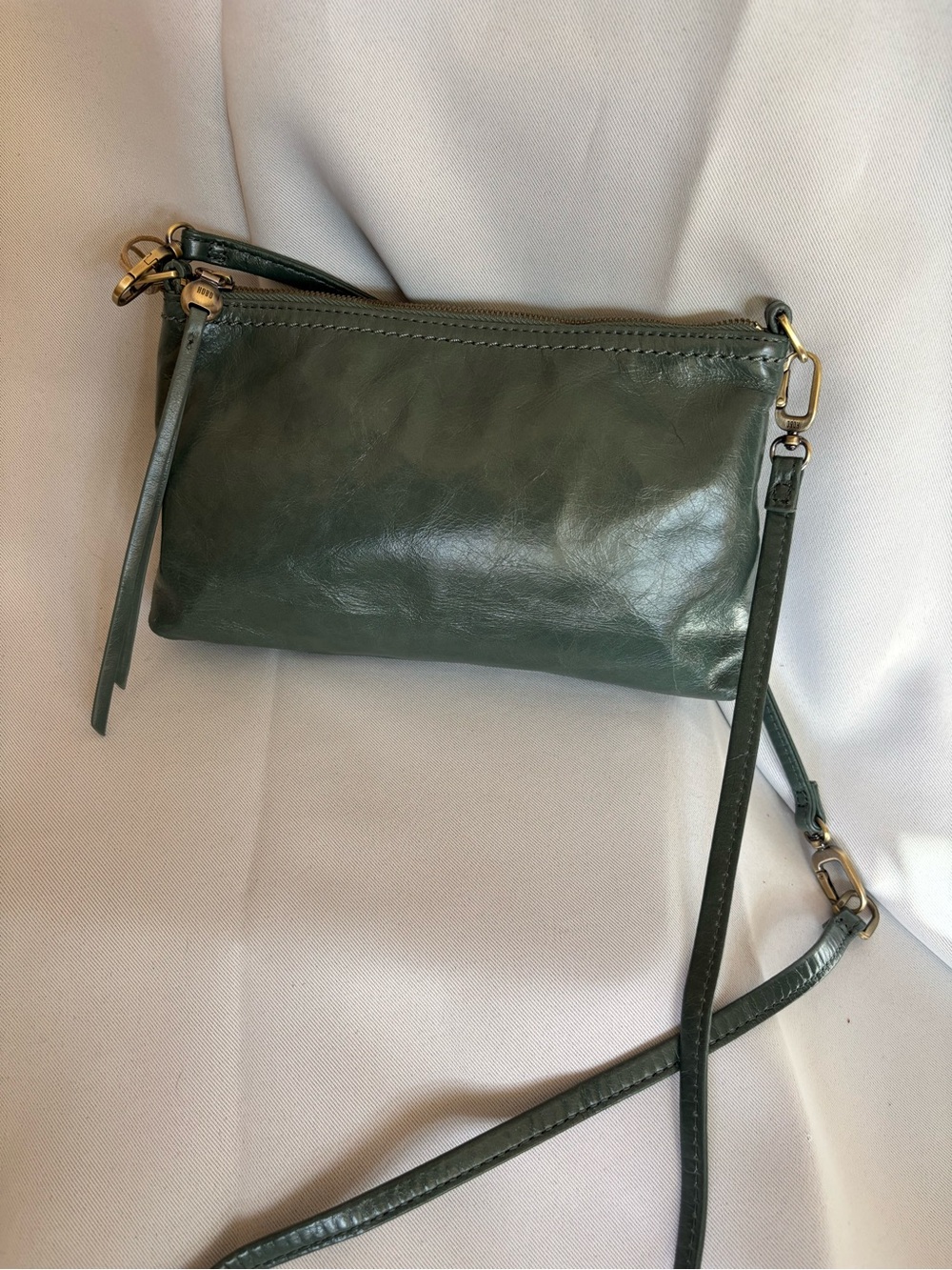 HOBO Green Leather Crossbody with Gold Hardware - Picture 4 of 6
